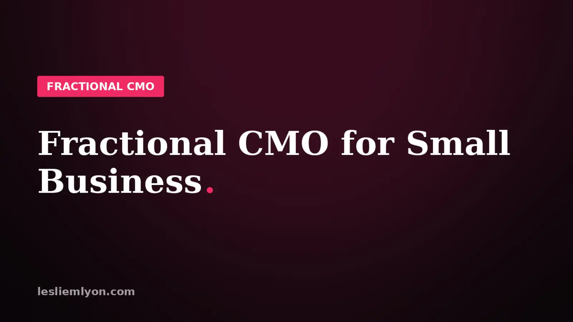 Blog header reading Fractional CMO for Small Business