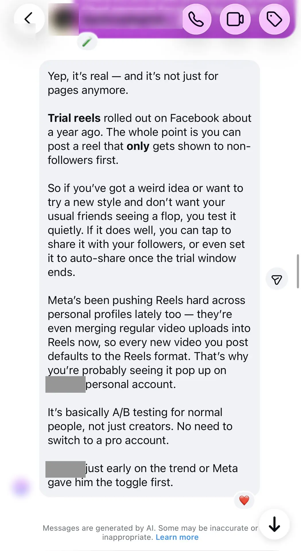 4 of 12: Meta AI: trial reels rolled out on Facebook about a year ago, shown to non-followers first.