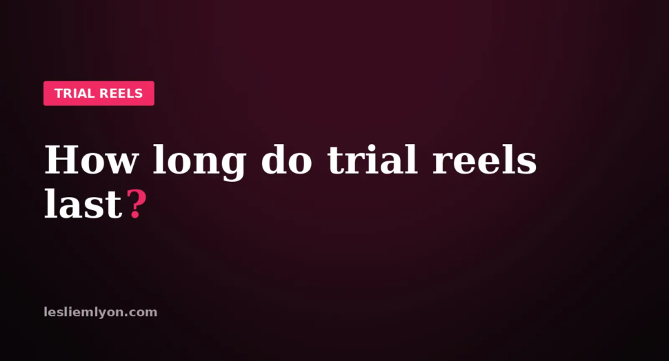 How long do trial reels last, the complete timeline, on the Leslie M Lyon blog card