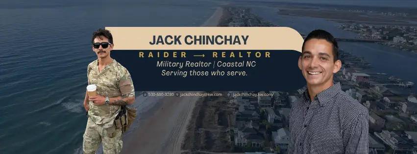 Jack Chinchay Facebook cover: Raider to Realtor, Military Realtor, Coastal NC, serving those who serve